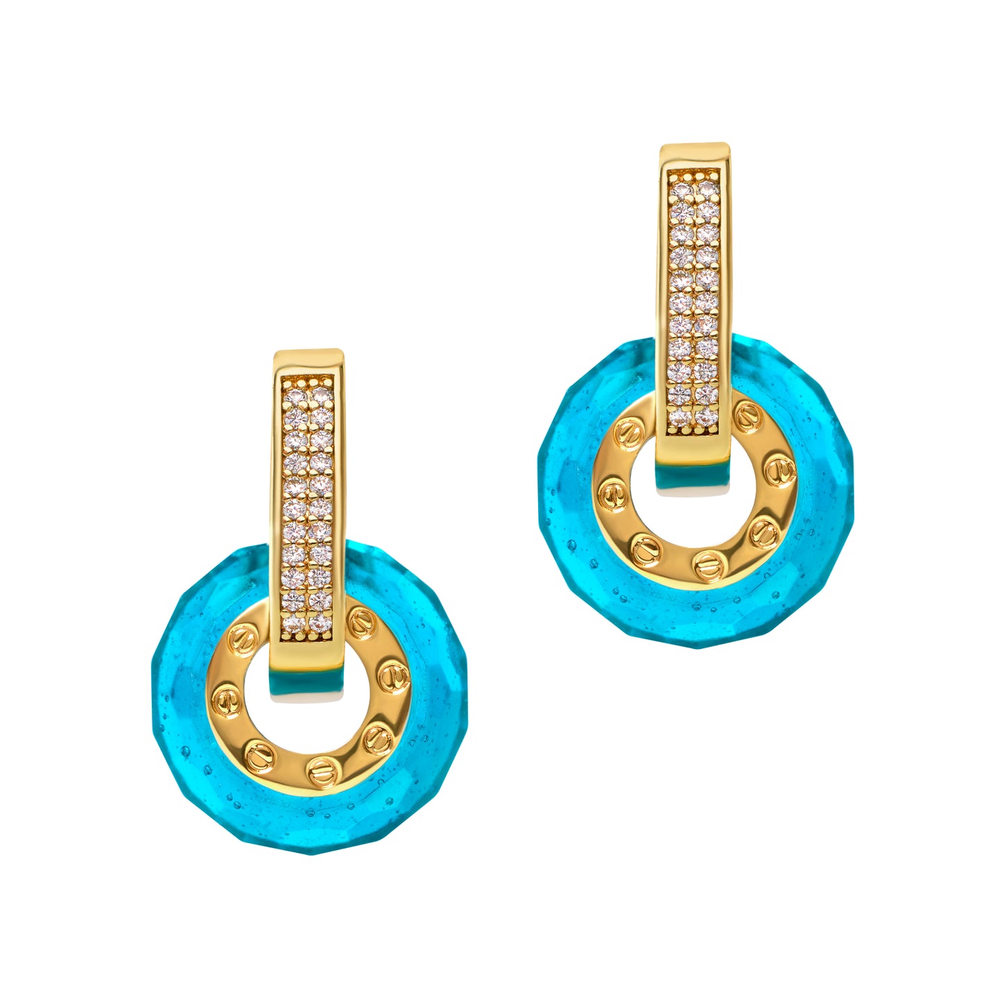 Ohrringe Square Pavé Creolen mit LOVE Hoops