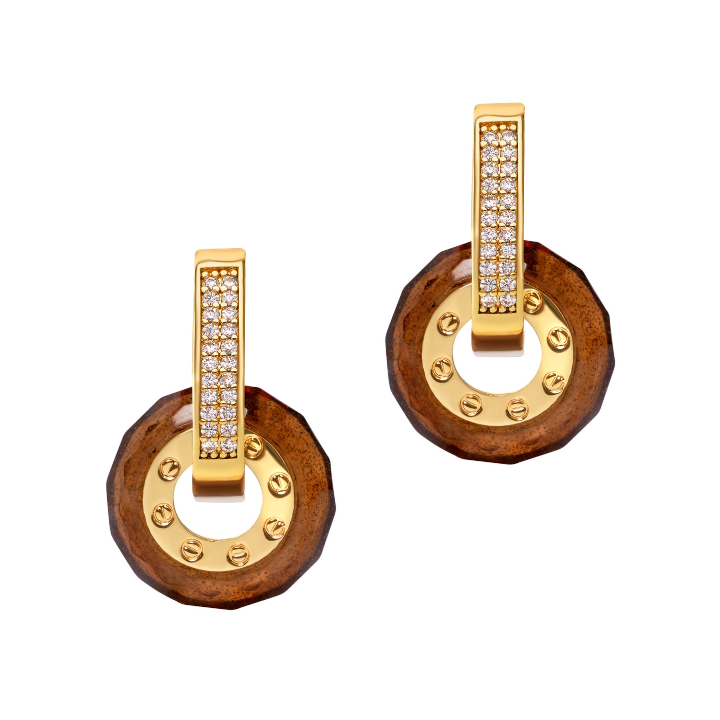 Ohrringe Square Pavé Creolen mit LOVE Hoops
