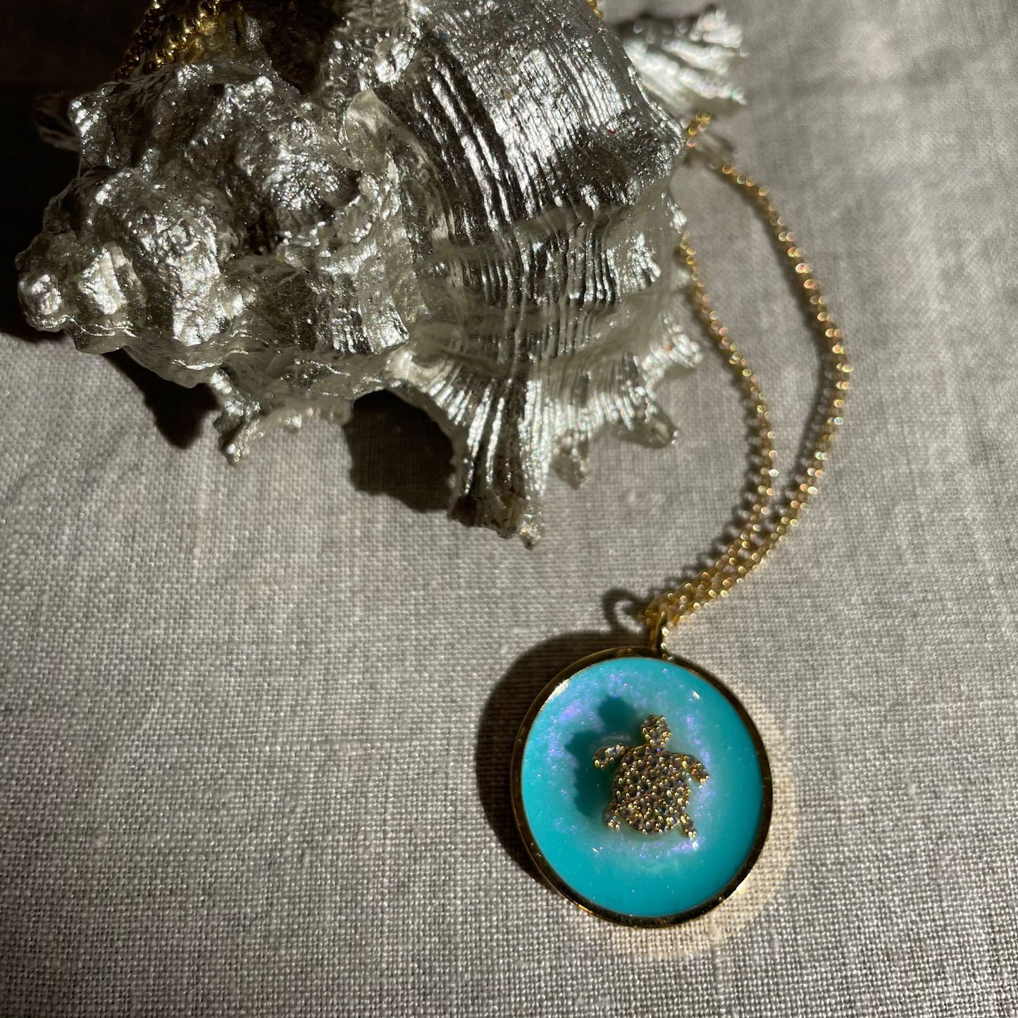 Statement Anhänger ROUND TURTLE - Limoncello & more