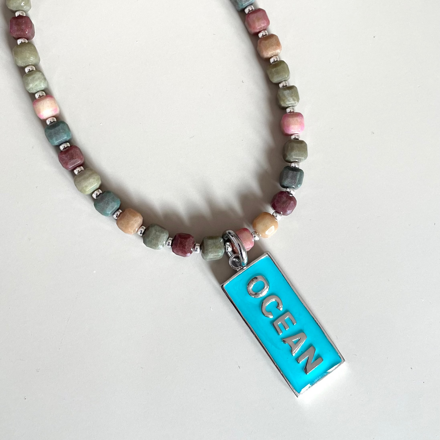 SILVER Statement Anhänger OCEAN - SKY BLUE