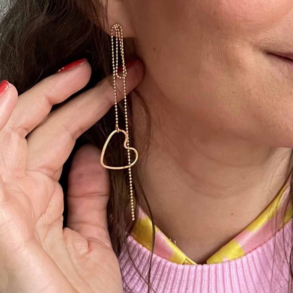 Ohrringe String LOVE Gold