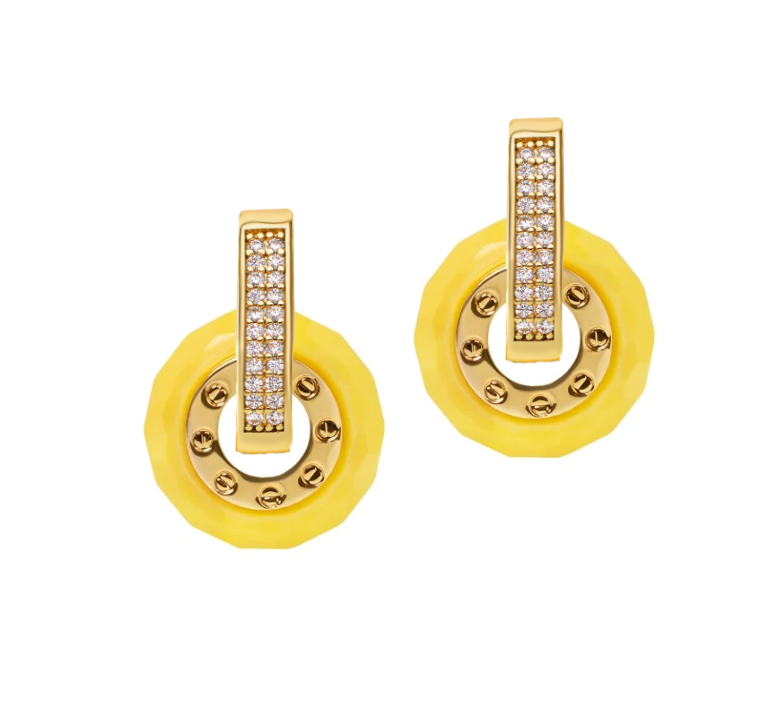 Ohrringe Square Pavé Creolen mit LOVE Hoops