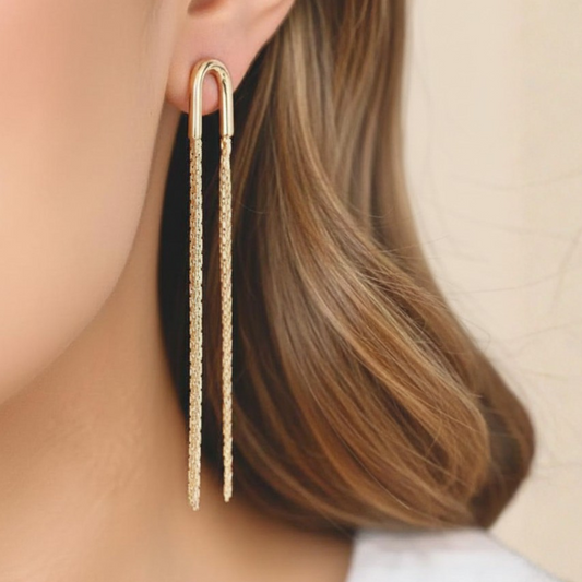 Ohrringe Lametta Gold