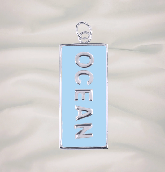 SILVER Statement Anhänger OCEAN - SKY BLUE