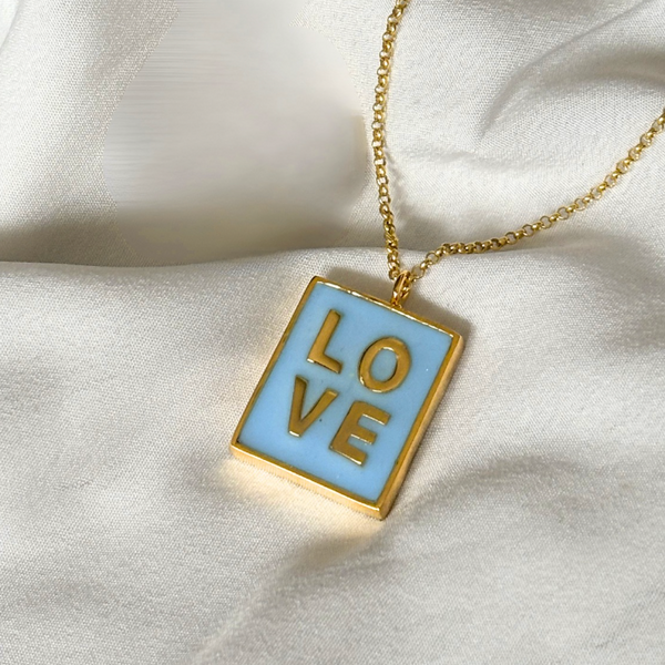 Statement Anhänger LOVE - SKY BLUE