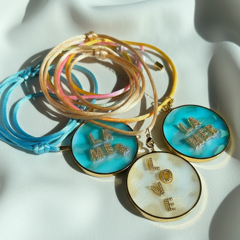 Kette Satin Multi-Colors mit Karabiner