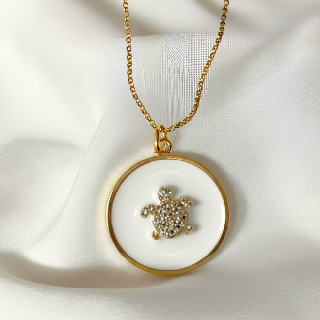 Statement Anhänger ROUND TURTLE - Limoncello & more