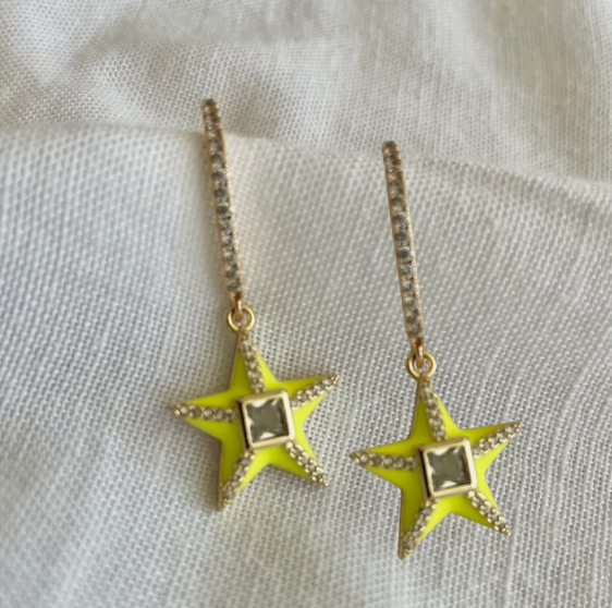 Ohrringe Rock Stars - neon gelb