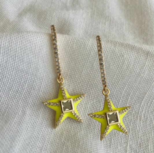 Ohrringe Rock Stars - neon gelb